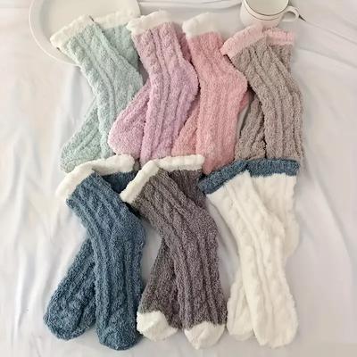 Winter Warm Fluffy Fuzzy Socks Thick Thermal Soft Kawaii Cold Resistance Socks Coral Fleece Floor Sleep Sock