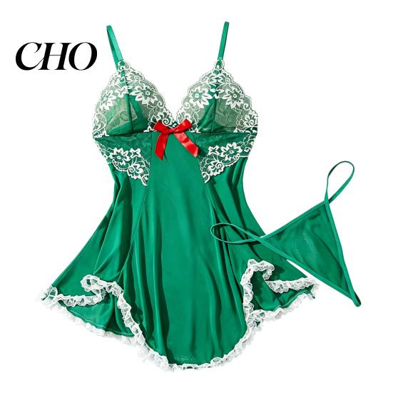 Accattivante Camicia da Notte Taglie Forti Sexy Babydoll per Donna, Scollo a V Pizzo Profondo Camicia da Notte Rete Trasparente Camicia da Notte, Spalline Sottili Chemise Slip Dress