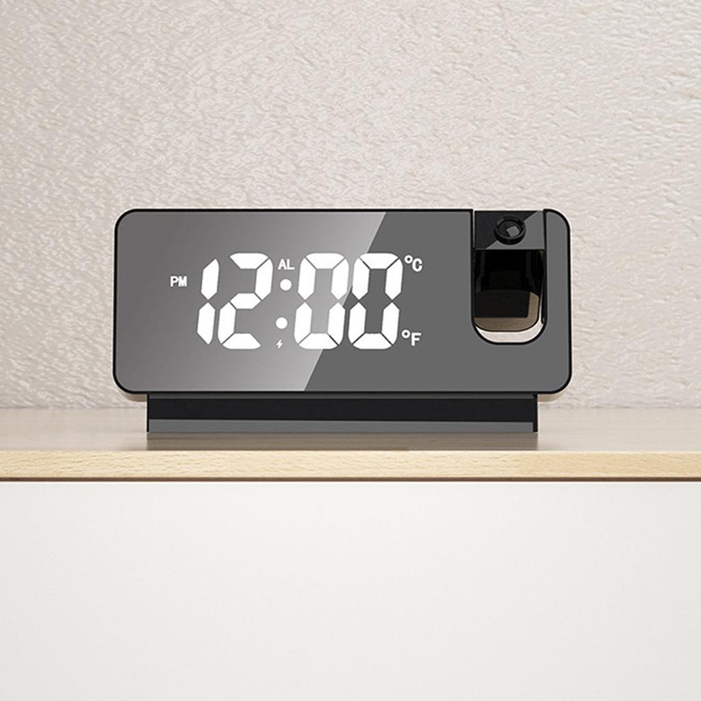 Projektionswecker 360 Grad Flexibel Einstellbar Kreativer LED Spiegel Digitaluhr mit