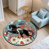 Warrior Art Pattern Round rug,Carpet Rug for Living Room Bedroom Playroom ,Non-slip Floor Mat,Holiday Gifts and Birthday Gifts.