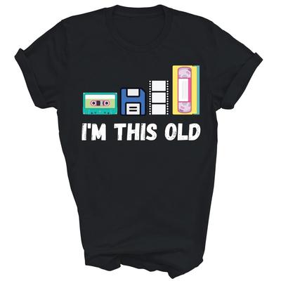 Io Sono Vecchio Anni '80 Cassetta VHS Floppy Disk Tecnologia Maglietta Unisex Regalo