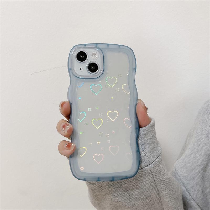 Wave Pattern Laser Love Applies To Iphone15pro Max Apple 16 Mobile Phone Case 11 New Xr Women 14 Soft X