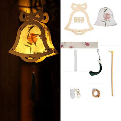 Atmosphere Wooden Mid-Autumn Festival Lantern LED Light Chinese Style Handmade Hanging Lamp Glowing Drawing Art Lantern Festival