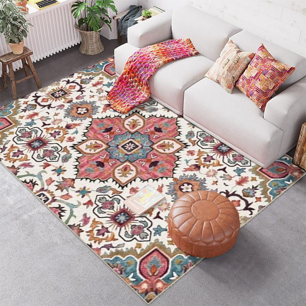 Nordic Minimalist Printed Carpet Persian Red Carpet Living Room Home Decor Sofa Rug Bedroom Bedside Rug Dining Table Floor Mat