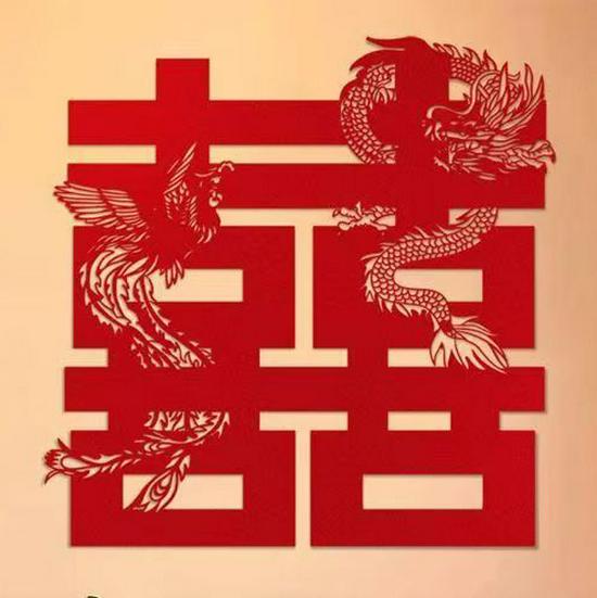 2025 Extra Stora Dubbel Lycka Röda Bröllopsdörr Dekorationsklistermärken