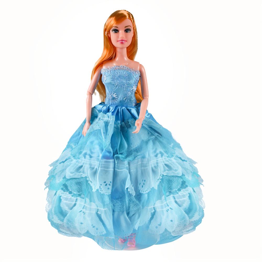 30cm Princess Doll Wedding Dress with Train - Gown for Girls' Toys