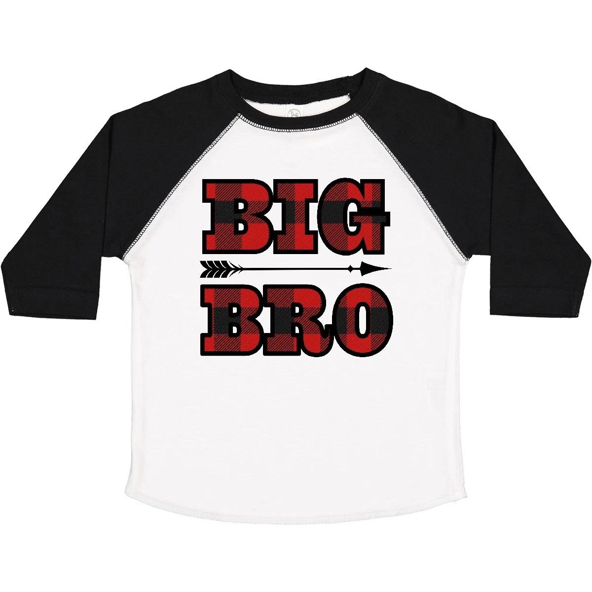 Inktastic Big Bro Buffalo Plaid Brother Toddler kids boys T-Shirt Siblings Childs Outfit 150