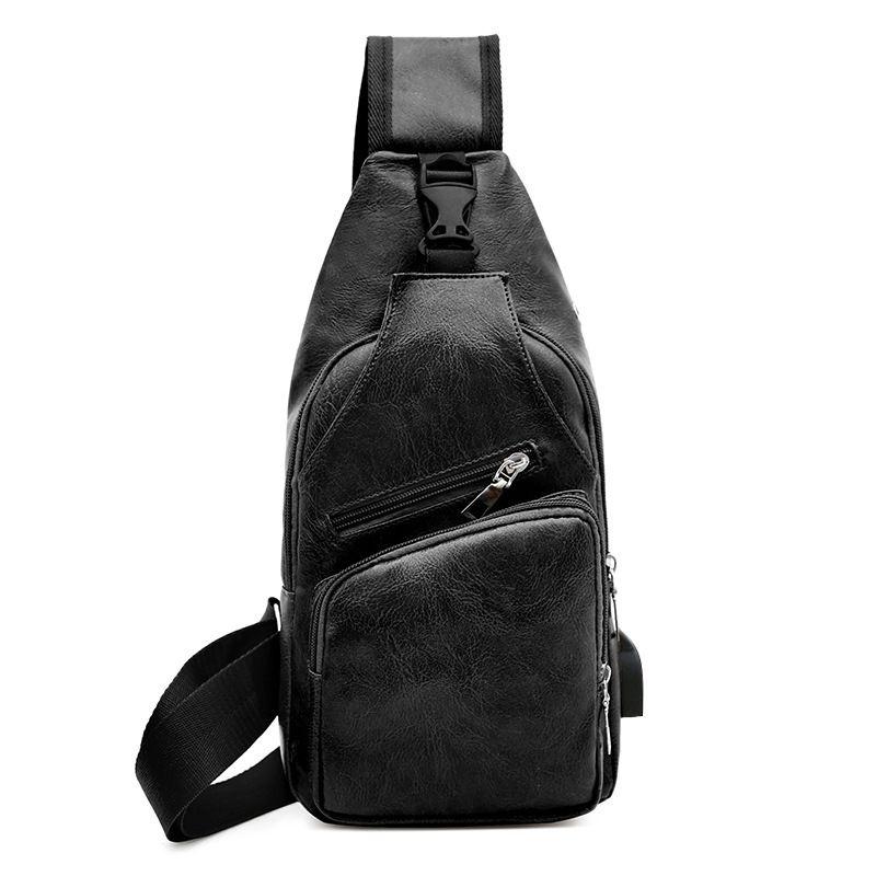 Mens Sling Bag With Usb Charging And Multiple Interior Pockets**