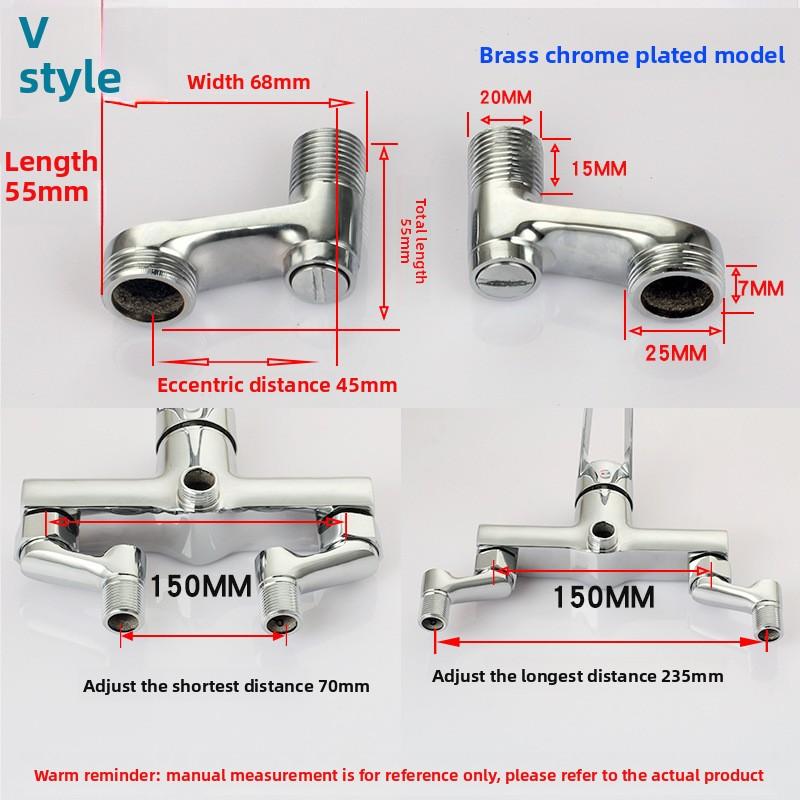 Bateria prysznicowa Zakrzywione kolanko Regulowany adapter Mosiądz Solidny Montaż ścienny Część zamienna Zawór kątowy Akcesoria kuchenne łazienkowe