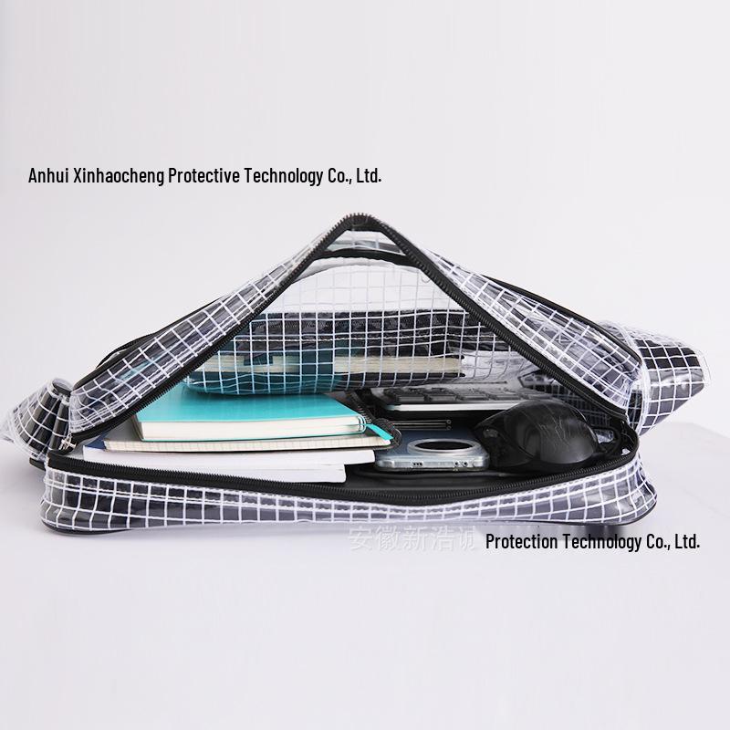 17" Antystatyczny Plecak z Siatki PVC Przezroczysty Czarny - Unisex Lekki Duża Pojemność Pyłoszczelna Torba