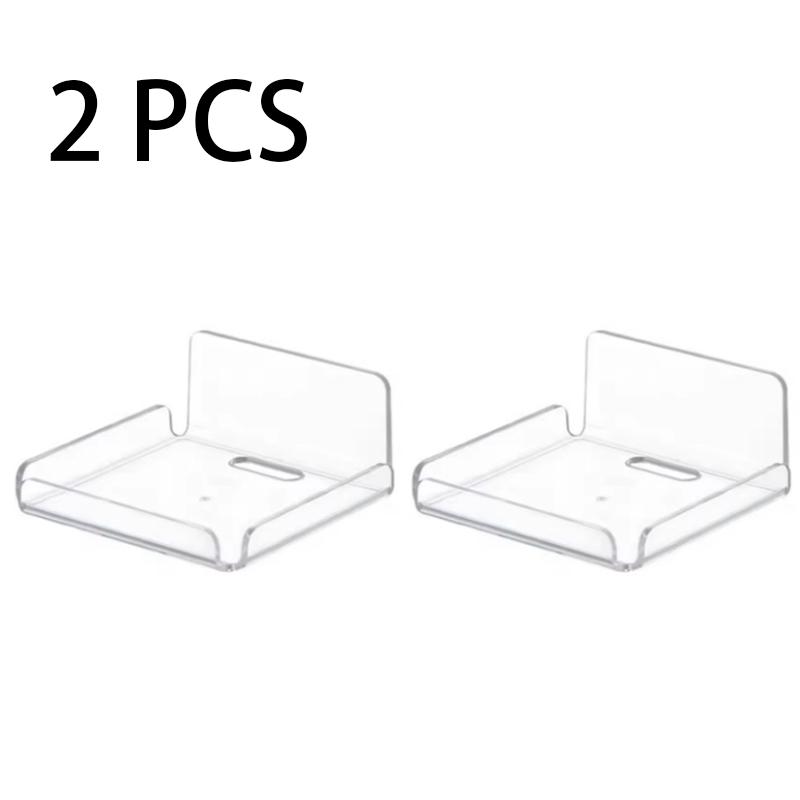 1/2Pcs Clear Acrylic Webcam &Router Hanging Holder Living Room Small Items Display Rack Shower Caddy No Drilling Shelf Organizer