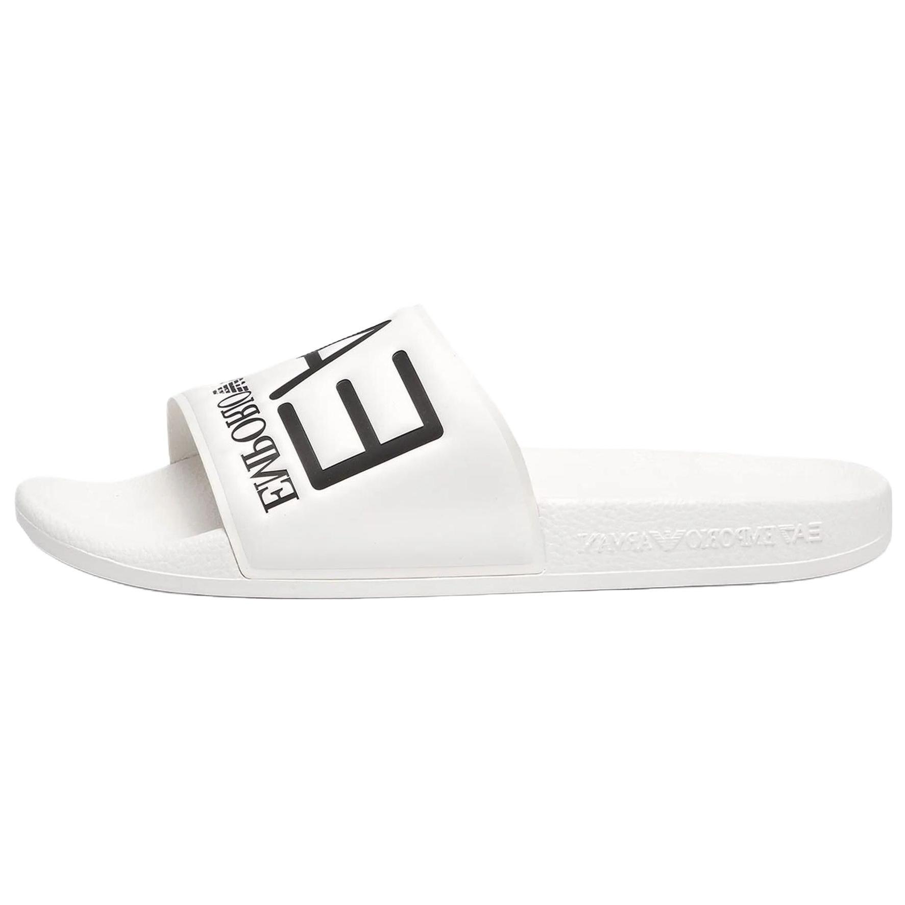 Emporio Armani Open-Toe Slip-On Platte Anti-Geur Slide Sandalen Unisex Schoenen Wit XCP001-XCC22-00001 40 white