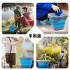 TOSSOW Folding Bucket Silicone Fishing Bucket Compact Storage Heat Resistant Fishing Car Wash Kitchen 10L