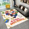 Tappeto Tappetino Gioco Cartoon M-Mario Bros per Stanza dei Giochi Camera da Letto Soggiorno Divano Decorazione Casa, Tappeto per Area Bambini Tappetino Antiscivolo Regalo