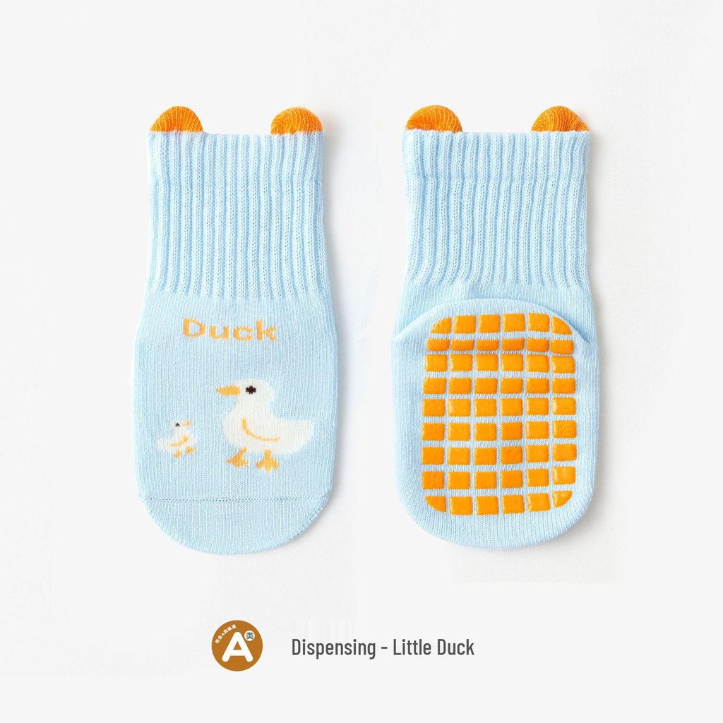 New Cute Cartoon Anti-Slip Baby Floor Socks - Indoor Full Bottom Glue, Spring Arrivals for Toddlers, Cold Protection, Early Learning Walking Socks