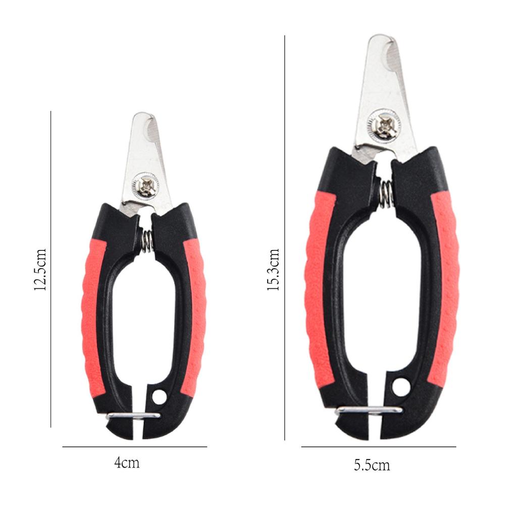 Stainless Steel Pet Nail Clippers with Tail Buckle for Cats and Dogs