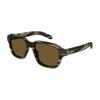 Gucci Web Color Block Design Irregular Shape Sunglasses Men Sunglasses Tortoise GG1508S003