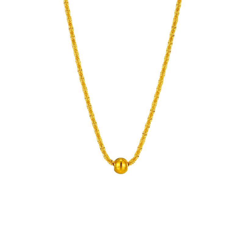 DIEYURO 316L Stainless Steel Bead Pendant Necklace For Women Fashion Gold Ladies Clavicle Chain Girls Charm Jewelry Gifts