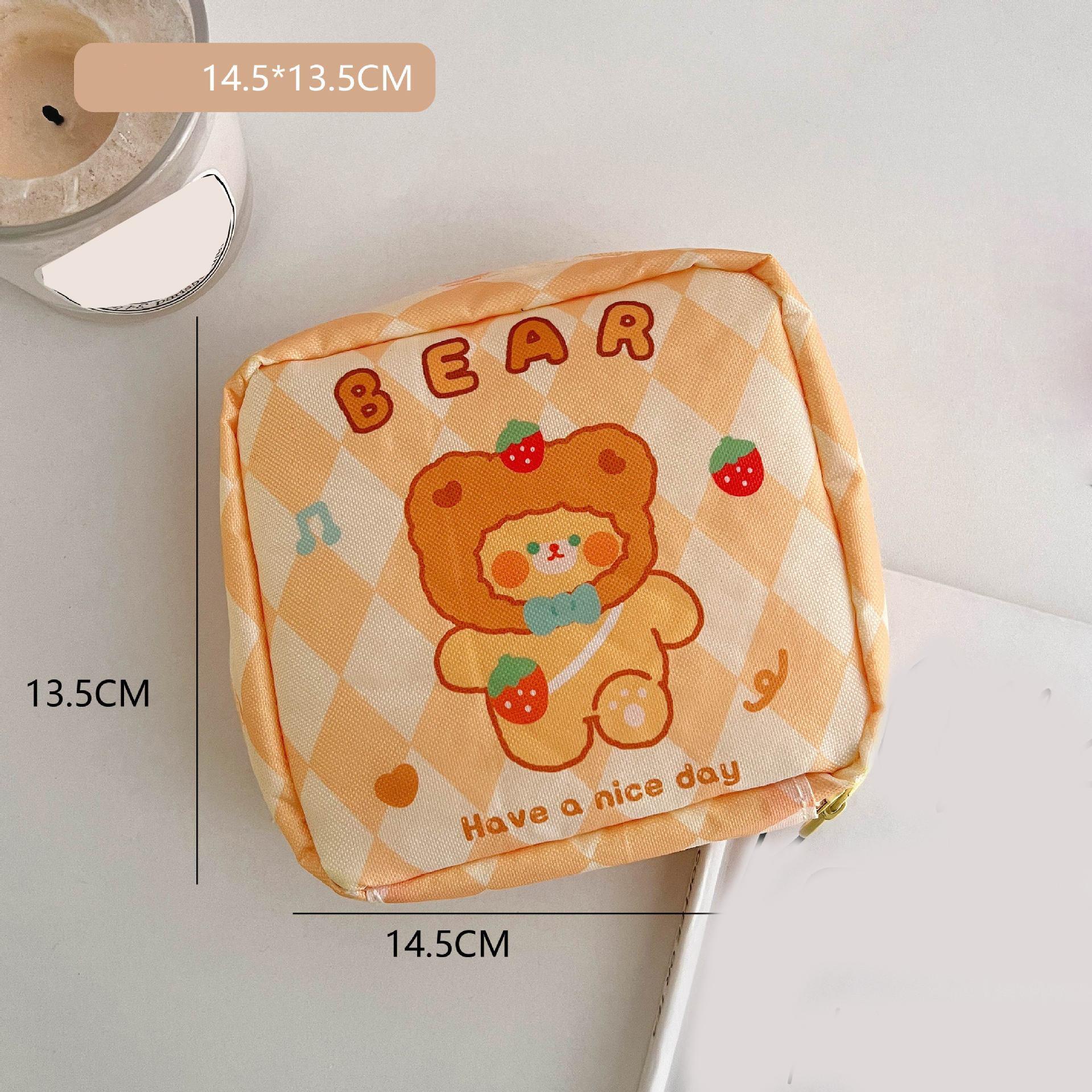 

Women Cute Cosmetic Makeup Tampon Bear Rabbiti Napkin Pouch Storage Bag Coin Purse Sanitary Bag Mini Data Cables Organizer Bags CLE 14.5*13.5cm