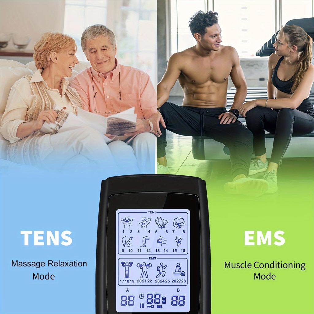 28 Mode Tens Body Massager Electric Digital Therapy Machine Relax EMS Muscle Relieve Pain Electrostimulator Physiotherapy