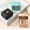 Portable Jewelry Box Pu Mini Ring Box Earring Storage Jewelry Box Snap Button