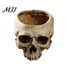Halloween Desk Organizer Skull Planter, Resin Head Flower Pot, Candy Bowl, Spooky Party Supplies Gothic Decoration for Tabletop Home Bar Office Makeup