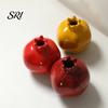 Living Room Vase Ceramic Pomegranates Bud Small Fruit Shaped Decorative for Home Long-lasting Decor Farmhouse Rustic Flower Table Centerpiece