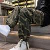 Pánské volné kalhoty Camouflage Více kapes Elastický pas U kotníků stažené Streetwear Jaro Podzim Hip Hop Volné kalhoty na sport