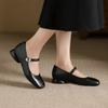 Fashion 2024 Autumn New Soft-soled Solid Color Mary Jane Women's Fashion Buckle Flats