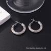 Silver Needle Circle Earrings, Fashionable High-End Copper Ear Hoops, Light Luxury, Versatile Jewelry Accessory.
