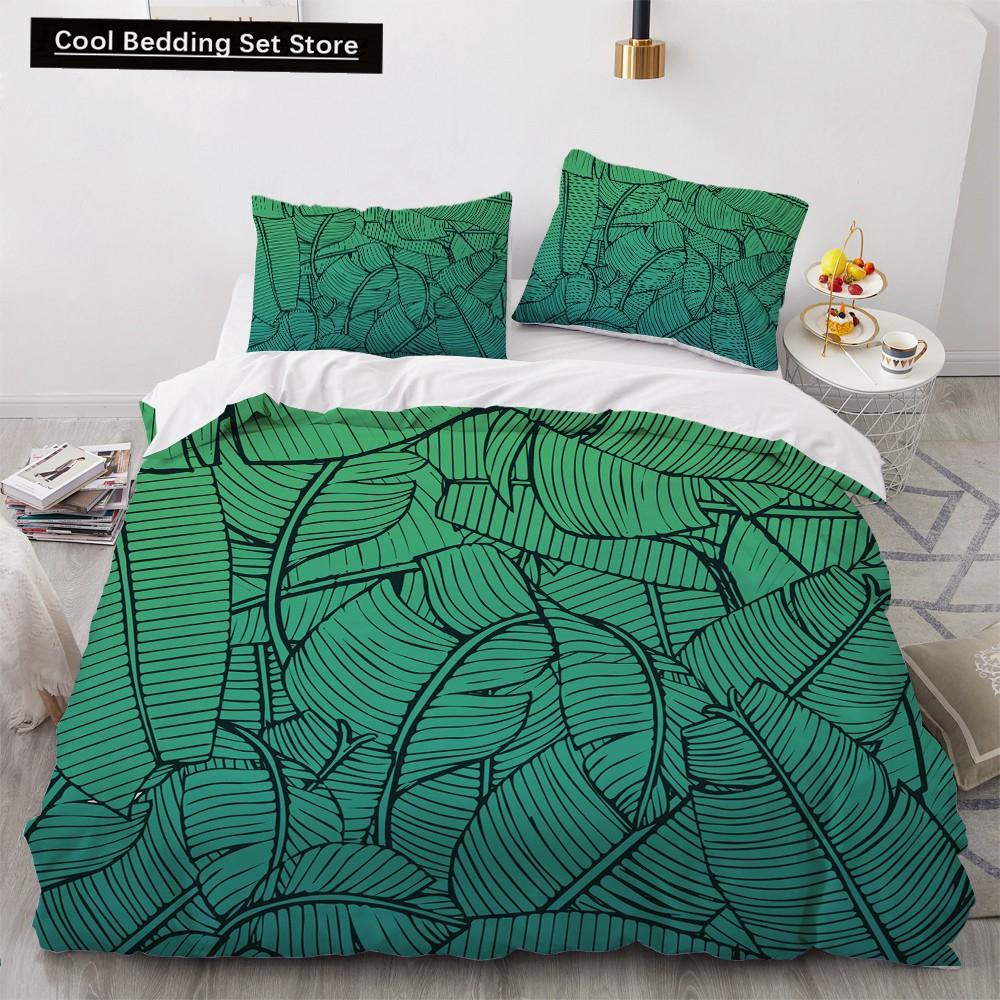 Blume Vogel Königin König Bettbezug Bunt Tropisch Floral Bettwäsche Set für Frauen Aquarell Pflanze 2/3tlg. Polyester Steppdeckenbezug