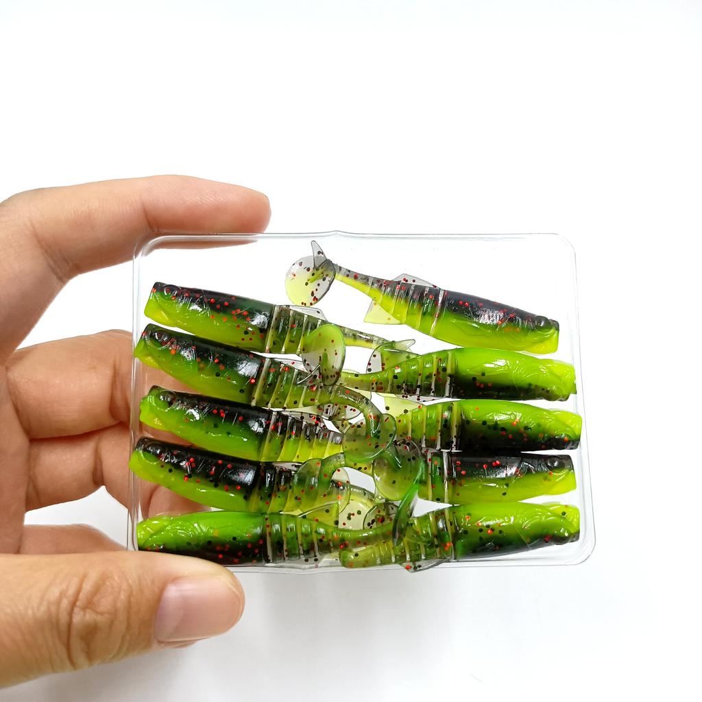DUODUOYU 10 SZTUK 1,7g 55mm Miękka Przynęta Wędkarska T-tail TPE Luya Miękki Robak Swimbait Przynęta Jigowa Sztuczne Przynęty Sprzęt Wędkarski