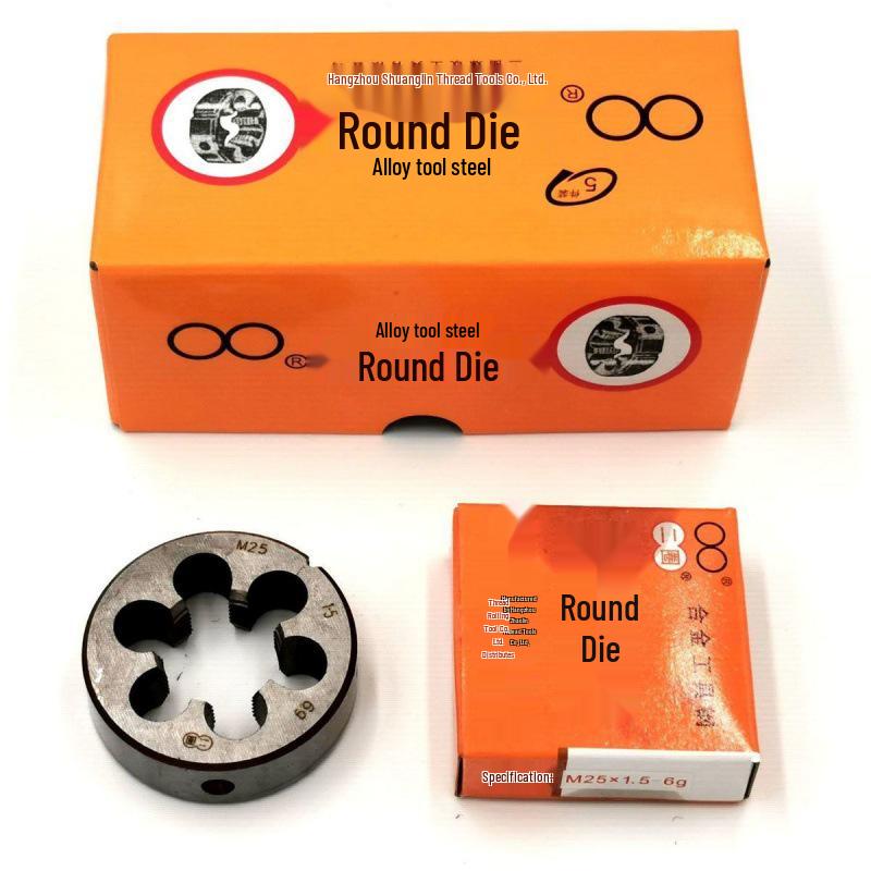 Round Die Set: M37 to M42 with X4.5, 4, 3, 2, 1.5, and 1.25 Right/Left Hand Reverse Threads