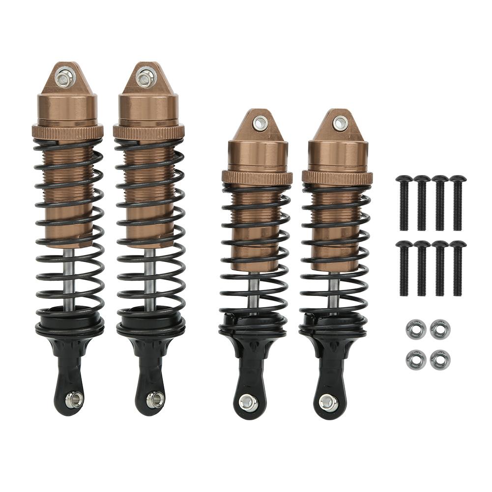 4pcs Aluminum Alloy Metal Front Rear Shocks Struts Damper Fit for 1 10 Traxxas SLASH RC CarLight Coffee
