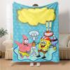 Spongebob Friends Adventure Flannel Blanket Super Soft Warm Cozy Blanket For Sofa Bed Office Travel Allseason Home Decor Gift