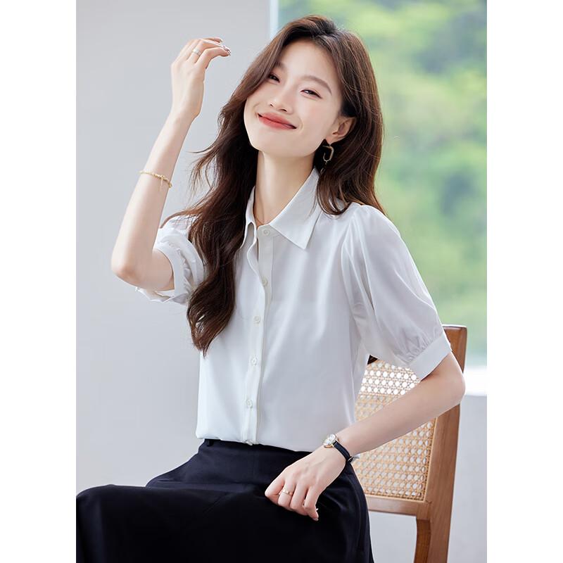 Women's French Style Short Sleeve Chiffon Blouse