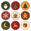 Kitchen Dining Table Accessories 9Pcs Christmas Wooden Coasters Set, Heat Resistant Cup Mats, Waterproof Pads for Round Protection Mats Home