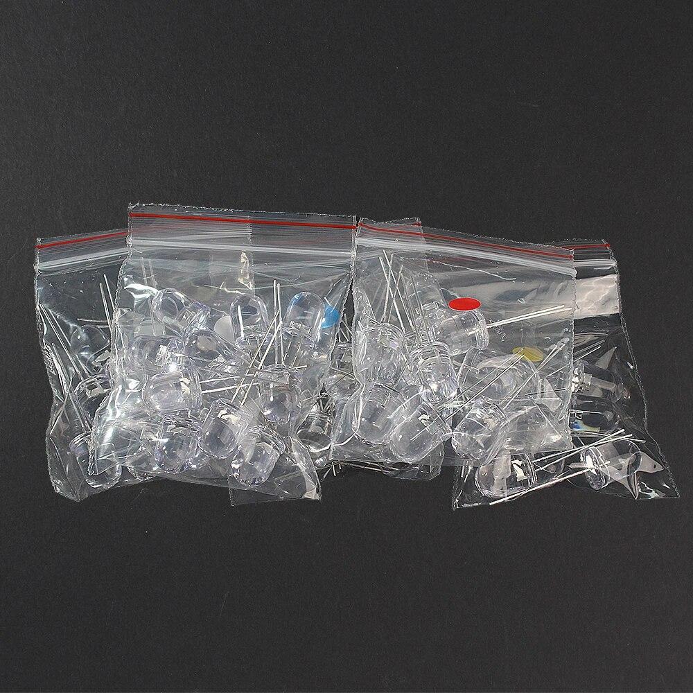 50pcs/100pcs LED Diode 3mm 8mm 10mm Clear Bright Multicolor Light Emitting Diodes Kit 5 Colors Red/Green/Blue/Yellow/White