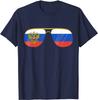 Russian Flag Double Headed Eagle Badge Cool Glasses Gift TShirt Summer Cotton ONeck Short Sleeve Unisexs T Shirt New S3XL