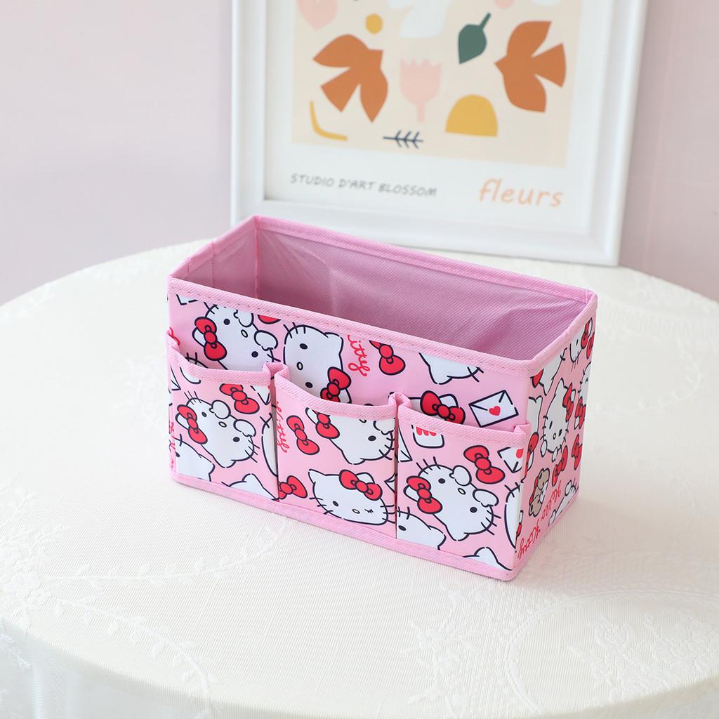 Hello Kitty Kuromi Cinnamoroll Melody Party Theme Foldable Multi Pocket Storage Box For Bedroom Or Desk Storage