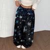 Women's Casual And Fashionable Elastic Waist Loose Wide Leg Pants