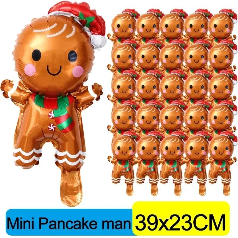 60/1pcs Xmas Tree Foil Balloons Christmas Theme Santa Claus Gingerbread Man Balloon Kids Toys New Year Party Decoration Supplies