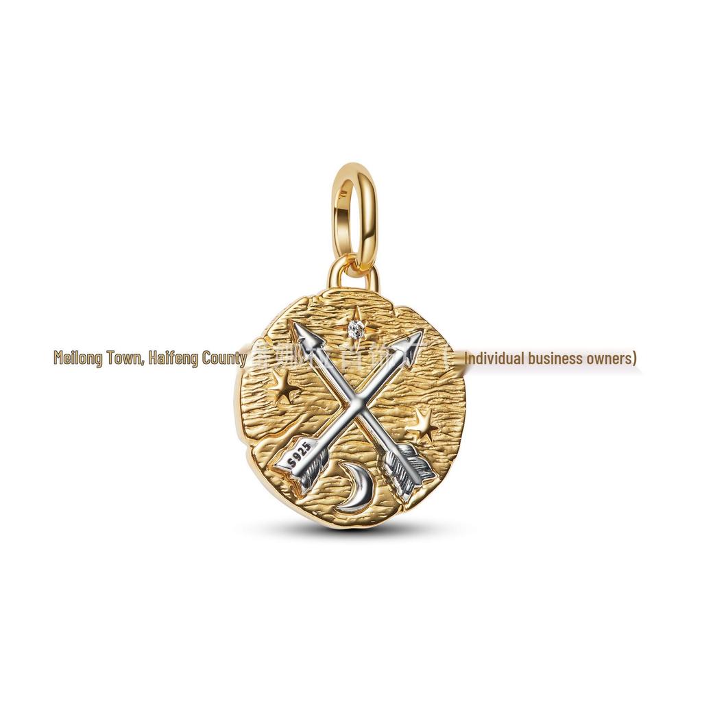 Charm Pan in Rame Bianco Placcato Argento S925 per Braccialetti Fai da Te