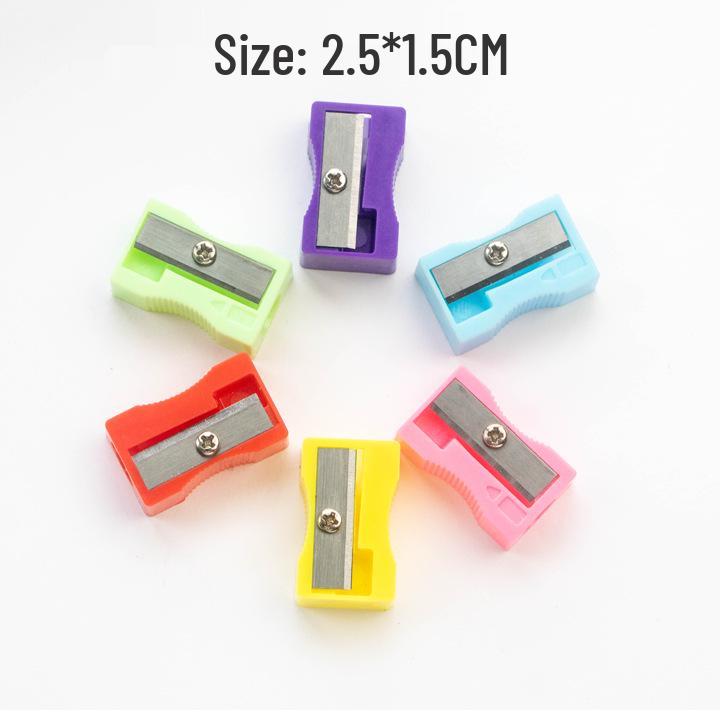

Mini Rectangular Single-Hole Colored Plastic Pencil Sharpener for Primary Students