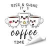 Adesivo Murale Tazza da Caffè Tè Rimovibile Stacca e Attacca Latte Decorazioni Murali Adesivi Cartello Caffè Divertente per Cucina Casa Ufficio
