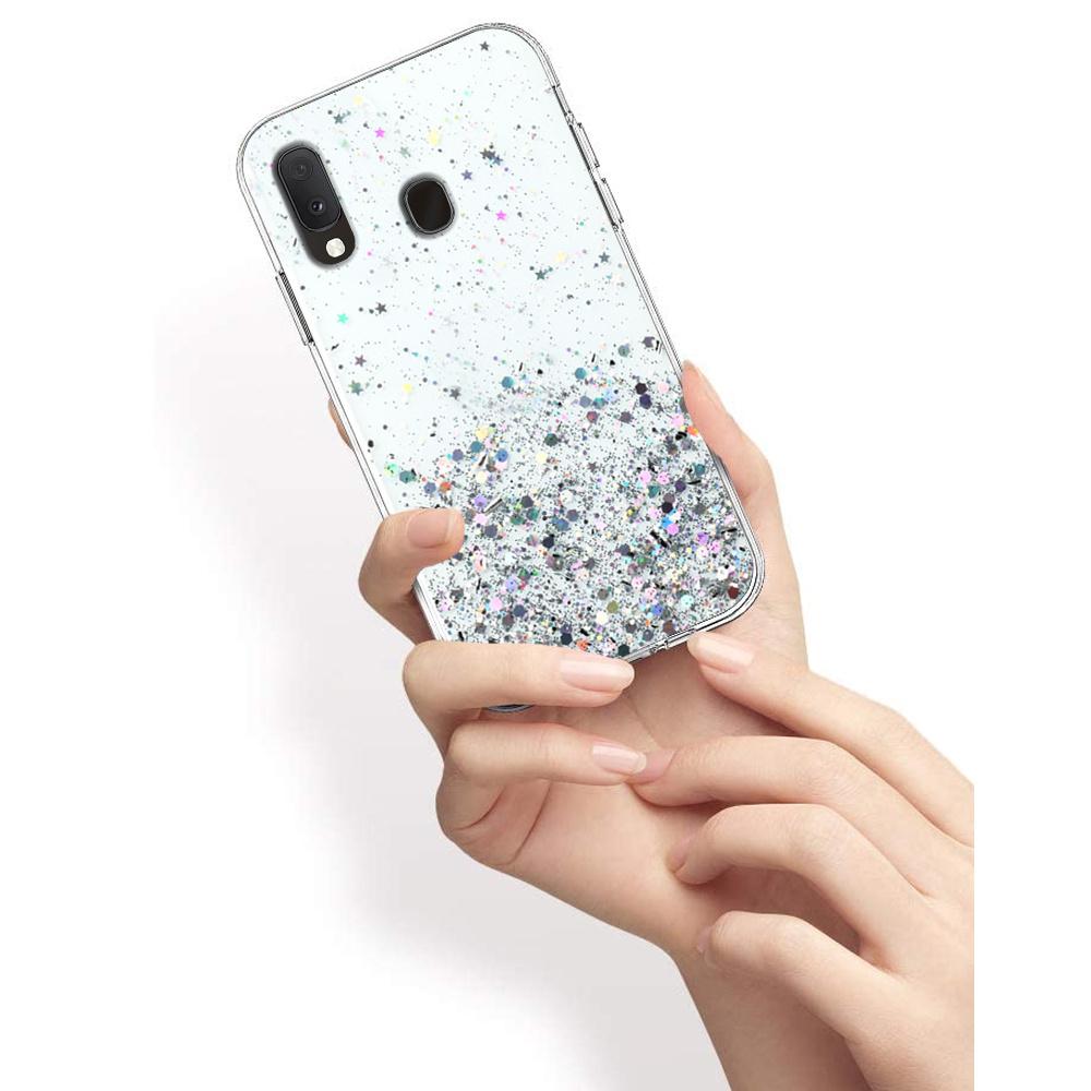 Case for Samsung Galaxy A20E, Glittery, Transparent