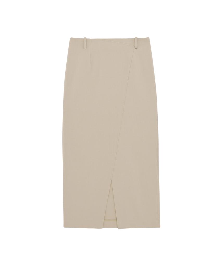 HYEYEONG KIM Cord Set Tailored H-Line Maxi Skirt - Light Beige