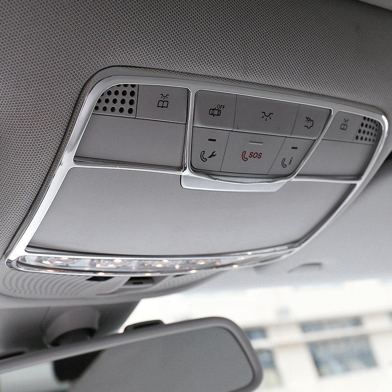 Auto Front Kopf Lesen Licht Rahmen Dekorative Abdeckung Trim ABS Rahmen Für Mercedes Benz C/GLC/E W205 x253 W213 Auto