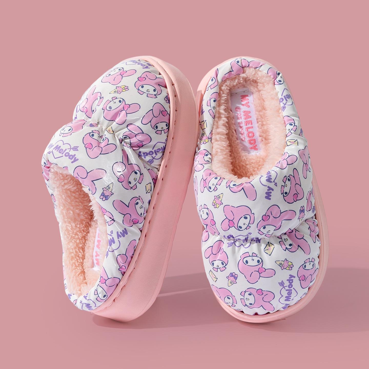 

Детские плюшевые нескользящие тапочки Sanrio на осень/зиму - Теплые домашние хлопковые тапочки в стиле «родитель-ребенок» 150mm