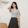 Mark Fairwhale Women's Mercerized Wool V-Neck Short Sleeve Knit Top